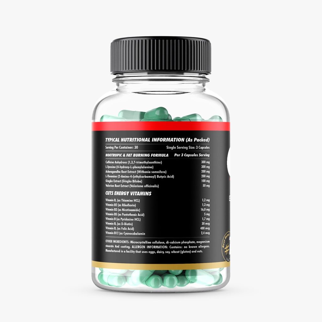 Cuts Burner – Extreme Fat Loss & Nootropic Formula | 90 Capsules - Image 3